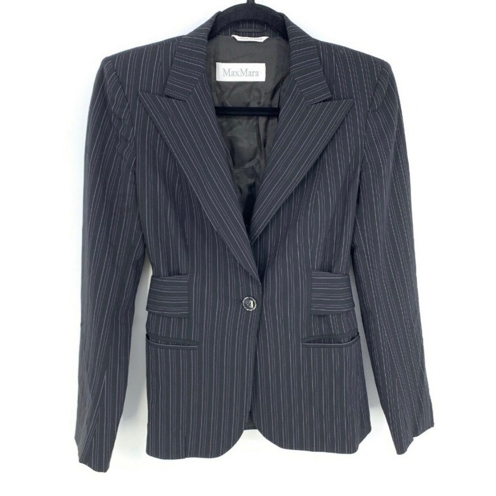Max Mara Pinstripe One Button Blazer